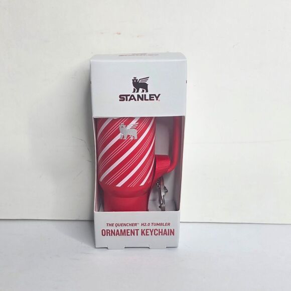 Stanley Tumbler Candy Cane Strawberry Polka Dot Ornament Keychain Set of 3 - NEW - Picture 6 of 11